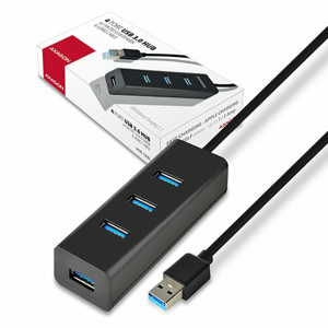 USB HUB AXAGON HUE-S2BL 4xUSB 3.0 + Kábel MicroUSB 1.2m + Napájací zdroj Čierny