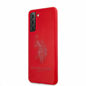 USHCS21MSLHRTRE U.S. Polo Double Horse Silikonový Kryt pro Samsung Galaxy S21+ Red