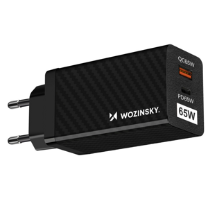 WOZINSKY 57405
WOZINSKY GaN2 Lite GaN 65W Rýchlonabíjačka USB + USB Typ-C čierna